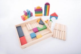 Rainbow Jumbo Wooden Block Set 