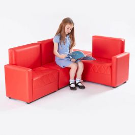 PVC Reading Corner Sofa Red