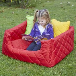 Outdoor Quilted Cushion Pod Red