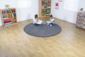 Luxury Super Soft Carpets Grey Circular Mat