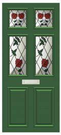 Door Covers Stained Glass - Green